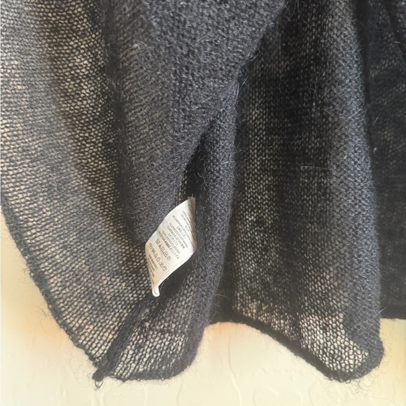 Free People Sheer Black Fair Isle Flutter Sleeve Off the Shoulder Sweater Top XS - Picture 12 of 12